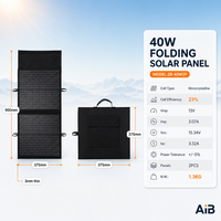 Panneau solaire monocristallin pliable 40W, 23% d'efficacité, chargeur solaire portable avec sortie MC4 pour camping, randonnée, station d'alimentation