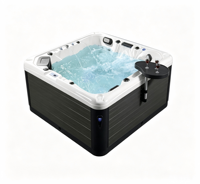 Bain à remous extérieur moderne en acrylique pour 3 personnes, petite baignoire d'angle de taille européenne pour villas, piscine avec capacité de 5 personnes