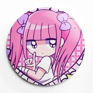 เข็มกลัดอนิเมะลายการ์ตูน Menhera Chan Kawaii พิมพ์ลาย UV บนโลหะผสมสังกะสี ปุ่มกดแบบนุ่ม ขนาด 58 มม. ของขวัญเครื่องประดับ - Product Image 5
