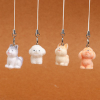 Coque de téléphone, pendentif de sac, porte-clés DIY, accessoire décoratif en résine floquée KI chuangshem motif chiot mignon