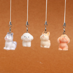 Funda de teléfono con diseño de cachorro adorable de resina flocada KI Chuangshen, colgante para bolso, llavero DIY, accesorio decorativo - Product Image 3