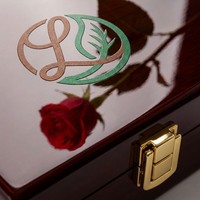 Boîte à parfum en bois laqué brillant de luxe Landy, organisateur de parfums premium à 3 compartiments, coffre de rangement, vente en gros