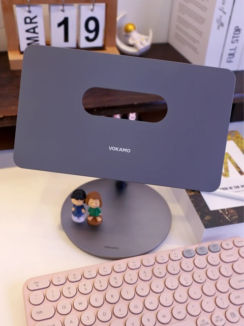Adjustable Magnetic Metal Tablet Holder Space Gray Tablet Stand Aluminum Alloy 360 Rotating Adjustable Height Flexible Foldable