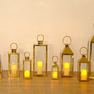 Lanterne à vent de style europé<span class=keywords><strong>en</strong></span> <span class=keywords><strong>en</strong></span> acier inoxydable, grande lanterne de sol coupe-vent, bougie électronique, décoration d'intérieur - Product Image 3