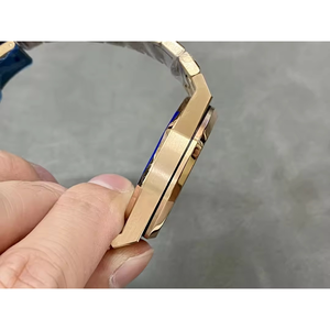 นาฬิกาข้อมืออัตโนมัติระบบกลไก รุ่นหรูหรา 15500 จากโรงงาน APS หน้าปัดสีน้ำเงิน ขนาด 41 มม. กันน้ำได้สูง พร้อมระบบเตือน สายสีโรสโกลด์ - Product Image 3