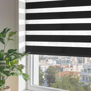 Waterproof Built-In Horizontal Plain Modern Fabric Clear Roll up <strong>Small</strong> French <strong>Window</strong> Zebra Shades Blackout <strong>Blinds</strong> - Product Image 2