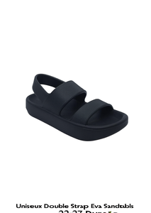 Sandali Unisex in EVA con Doppio Cinturino 22-27 Comodi Estivi Slip-On Punta Aperta Tinta Unita - Product Image 1