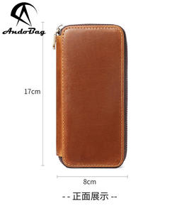 กระเป๋าใส่ปากกาหนังแท้ AndoBag รุ่น Crazy Horse กล่องใส่เครื่องเขียนแบบซิป กระเป๋าเก็บของความจุเยอะ ใส่ใบเสร็จ บัตร กระเป๋าสตางค์ใบยาว รุ่น 7097 - Product Image 3