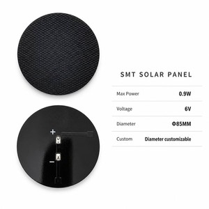 Mini panneau solaire rond 6V 0.9W, module photovoltaïque circulaire SMT, diamètre 85mm, pour la charge de capteurs lumineux LED - Product Image 1