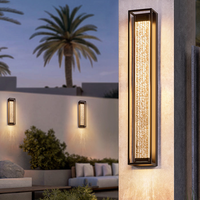 Lámpara de Pared LED de Cristal para Exteriores, Aplique de Pared Moderno Negro para Entradas Exteriores, Lámparas de Pared Impermeables