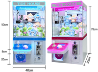 Mesin Cakar Mini Warna Pink, Dioperasikan dengan Koin, Penangkap Boneka, Peralatan Vending Hadiah untuk Pusat Perbelanjaan, Pusat Permainan Arcade, dan Hiburan