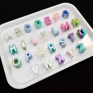 Cuentas Grandes de Acrílico con Letras <span class=keywords><strong>Cole</strong></span>, Chapadas en Oro, Iridiscentes, para Manualidades, Cadenas para Teléfono Móvil, Zapatos, Collares - Product Image 5