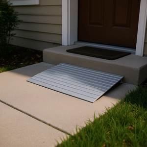 Rampa per soglia porta in lega di alluminio, altezza 1 pollice, capacità 800 libbre, rampa accessibile per sedie a rotelle per ingresso di casa - Product Image 2