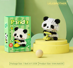 Micro blocs de construction Panda à scooter mignon - 172 pièces Mini briques Jouet pour un assemblage amusant en <span class=keywords><strong>DIY</strong></span> et une décoration charmante - Product Image 1
