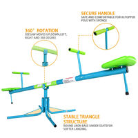 360 °   Balançoire à bascule rotative pour 2 enfants en métal avec poignées pour jardin et aire de jeux extérieure