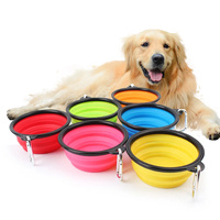 Bol pliable en silicone pour animaux de compagnie, avec logo personnalisé, pour nourriture et eau, bol de voyage pliable pour chien
