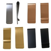 Dompet pria logam kustom kualitas Premium klip uang baja tahan karat pola Solid pemegang dompet tahan lama