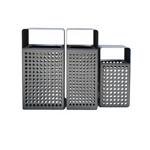 Großer Outdoor-Müllcontainer aus Stahl für Parks, Straßen und Kantenbereiche – Gewerblicher Recycling-Mülleimer aus Metall - Product Image 4