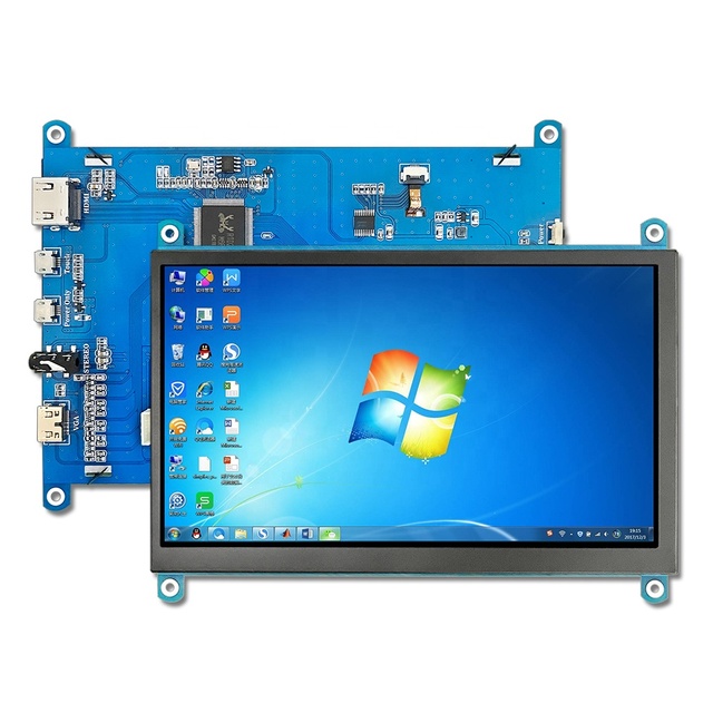 QTSS 7 Inch LCD Monitor Chassis TFT Display IPS 1024x600 HMI for Raspberry PI Capacitive Touch Screen Secondary Screen 1 Year