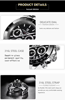 Pagani Design 1644 Montres de poignet pour homme en acier inoxydable avec diamant et chronographe à quartz