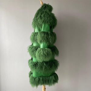 Jxwatcher Nuovo Cappotto di Moda per Signore in Vera Pelliccia Mongola, <span class=keywords><strong>Trench</strong></span> in <span class=keywords><strong>Pelle</strong></span> di Pecora Naturale, Lussuoso Cappotto Lungo in Vera <span class=keywords><strong>Pelle</strong></span> per Donne - Product Image 4
