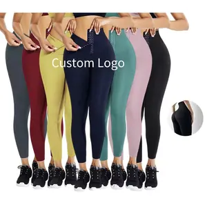 2024 Oem Odm Fat Burning Women Fitness Wear Compression High Waist Trimmer High Waist Yoga Pants Waist Trainer Corset Leggings