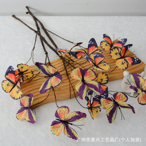 Papillons artificiels Laixing avec branches, fleurs en soie, décoration 3D pour la maison, les mariages et les expositions - Product Image 1