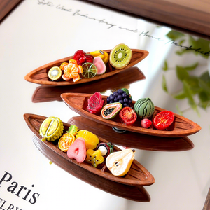 Aimants de réfrigérateur style thaïlandais en forme de bateau de fruits, en résine 3D, motifs fraise, pastèque, kiwi, autocollants magnétiques décoratifs pour la décoration intérieure - Product Image 4