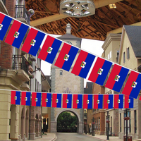 Vente en gros de drapeaux de bruant à cordes Haïti de 5.5x8 pouces pour la décoration intérieure et extérieure 20 pièces/ensemble d'accessoires d'affichage