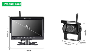 نظام كاميرا لاسلكي 2.4 جيجا هرتز بشاشة 7 بوصات للشاحنات مع كاميرا احتياطية AHD للرؤية الليلية ومقاومة للماء لمراقبة النقاط العمياء للشاحنات والحافلات - Product Image 6