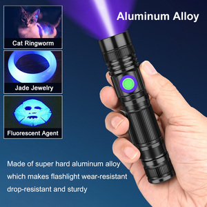 UV-Taschenlampe 365nm Schwarzlicht USB für Haustierflecken, Katzenringwurm, Harzhärtung, Geldprüfung 395nm Ultraviolett-Schwarzlicht - Product Image 4