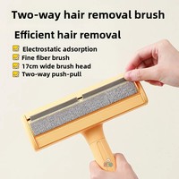 Rouleau anti-poils pour animaux de compagnie, brosse double usage pour enlever les poils, adhésif statique, forme arquée, polyester ABS, pour canapés et tapis à la maison