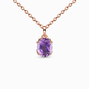 Rose Gold Plated Sterling Silver Christian Emerald Pendant <b>Necklace</b> Green Agate Claw Setting Classic Link Chain Unisex Everyday - Product Image 3
