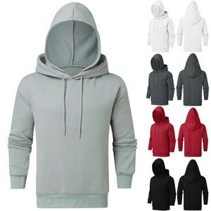 Vente en gros de pulls à capuche à manches longues personnalisés pour hommes 100% coton style de vêtements de rue teintés unis grande taille sweats à capuche vierges pour hommes - Product Image 4