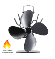 Ventilateur de poêle à bois écologique pour intérieur, alimenté par la chaleur, pour poêle à granulés, 4 pales, silencieux, Ecofan