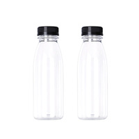 Bouteilles en PET transparentes de 250 ml, 300 ml, 400 ml pour l'eau, le lait, le thé, les sodas, les boissons gazeuses, les contenants pour boissons, bouteille en plastique pour boissons avec bouchon à vis