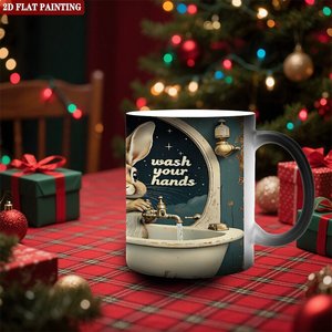 Holiday Bulk Wholesale Sublimation Mug 11oz Frosted Black <b>Ceramic</b> Heat Activated <b>Cup</b> - Product Image 2