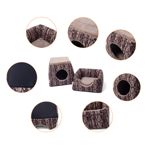 Cama y Taburete Plegable de 2 Vías para Mascotas, Diseño Ecológico de Invierno, Forma Rectangular, Empacado en Caja para Perros y Gatos - Product Image 2