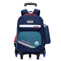 Sac à dos scolaire élégant et polyvalent à roulettes pour garçons et filles ; Grande capacité, protection de la colonne vertébrale, portable, résistant à l'eau