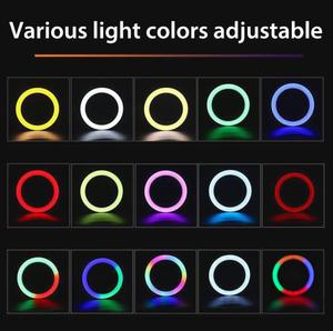 <span class=keywords><strong>Prix</strong></span> moins cher Haute Qualité Dimmable RGB 18 pouces Anneau Éclairage 3200-6500K Maquillage 45cm Anneau Lumière avec Télécommande et Sac - Product Image 6