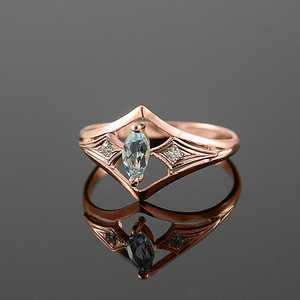 Anello Aperto a V con Effetto Marquise, Stile Classico a Rombo, Fascia alla Moda per Feste e Outfit Quotidiani - Product Image 1