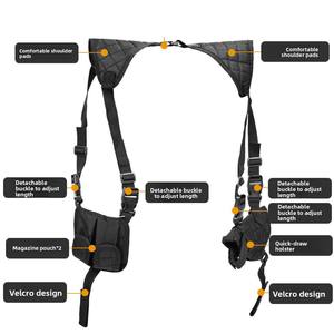Groothandel Tactische Dubbele Schouder Onderarm Pistool <span class=keywords><strong>Holster</strong></span> Dubbel Magazijn Pouch Draagbaar Agent Onzichtbaar Snel Treksysteem - Product Image 1