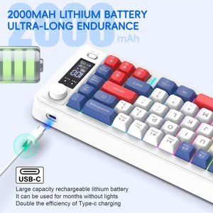 Novo Teclado Gamer Sem Fio com 68 Teclas, Retroiluminação RGB em 3 Modos, Conexão USB Tipo-C, Ergonômico e Compacto para PC - Product Image 1