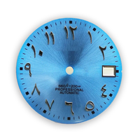 Cadran de montre en alliage de cuivre léger de 28,5 mm avec texte arabe bleu, étanche, jour/date, mouvement japonais, personnalisable avec logo de marque TBL, vente en gros