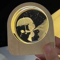 Décoration enfant moderne cadeau d'anniversaire effet lumineux chambre souvenir parfait 3D lune système solaire galaxie cristal LED veilleuse