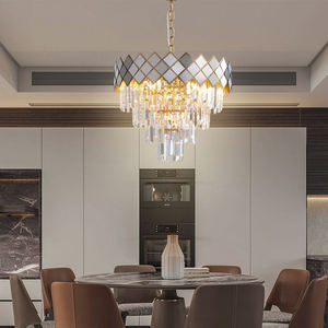 Lustres modernes de luxe en verre cristal K9 pour hôtel salon éclairage décoratif créatif avec télécommande tailles moyennes - Product Image 2