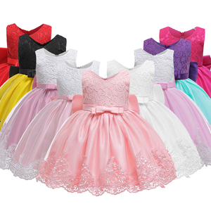 Vestidos de Princesa sin Mangas al por Mayor con Lazo y Encaje, Ropa de Princesa para Niñas, Vestidos de Dama de Honor con Cinturón Grande - Product Image 2