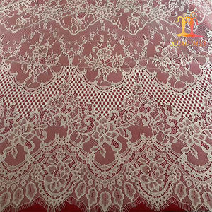 Venta al por mayor barato 100% poliéster francés nupcial pestañas encaje tela 2017 - Product Image 1