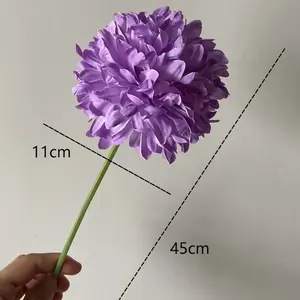Décoration <span class=keywords><strong>de</strong></span> mariage, fleurs artificielles, 45 cm, tige unique, chrysanthème en soie pompon - Product Image 4