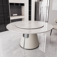 Ensemble de table à manger moderne de luxe avec plateau rond en marbre et chaises confortables pour la maison ou le bureau